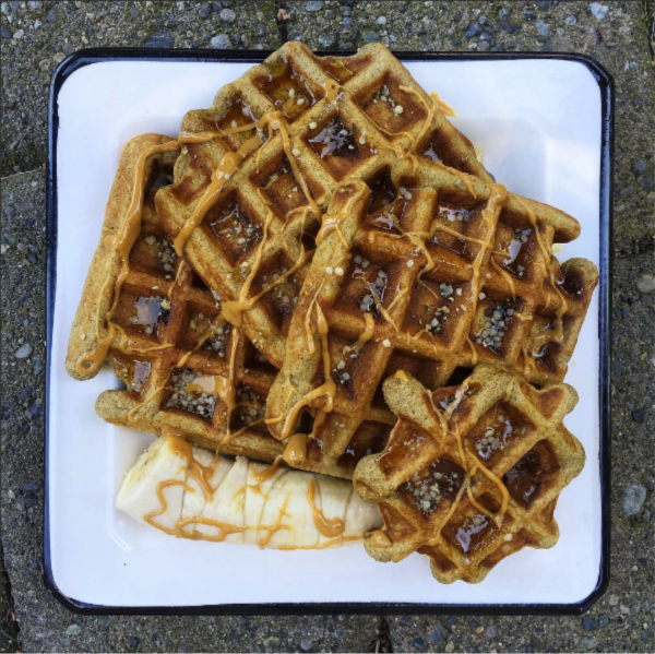 Peanut Butter Banana Chocolate Chip Protein Waffles Rachael's Good Eats