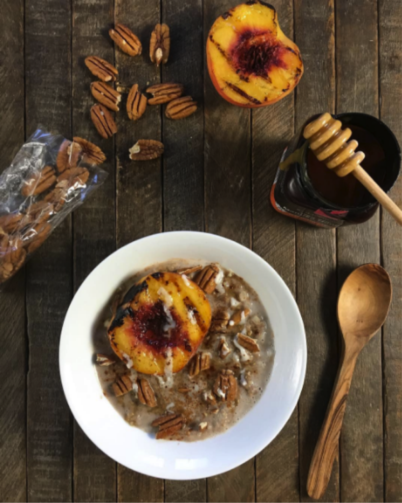 Grilled Peach And Coconut Oatmeal Rachael's Good Eats