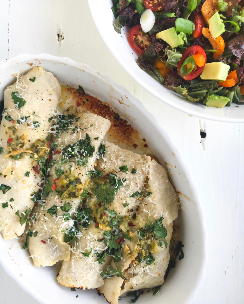 Tomatillo Enchiladas With Homemade Tomatillo Sauce