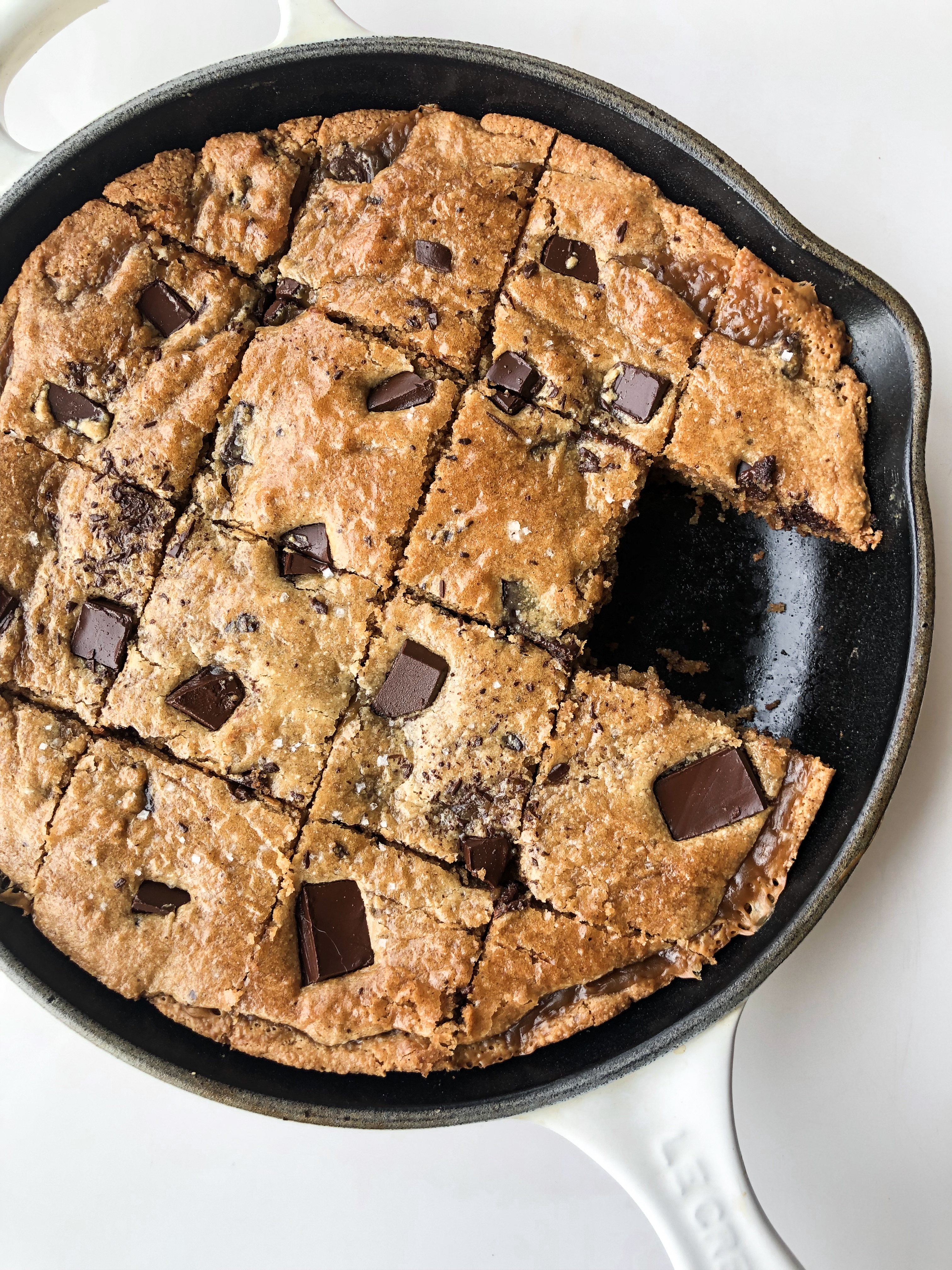 Skillet Candy Bar Chocolate Chip Cookie - Lolo Home Kitchen