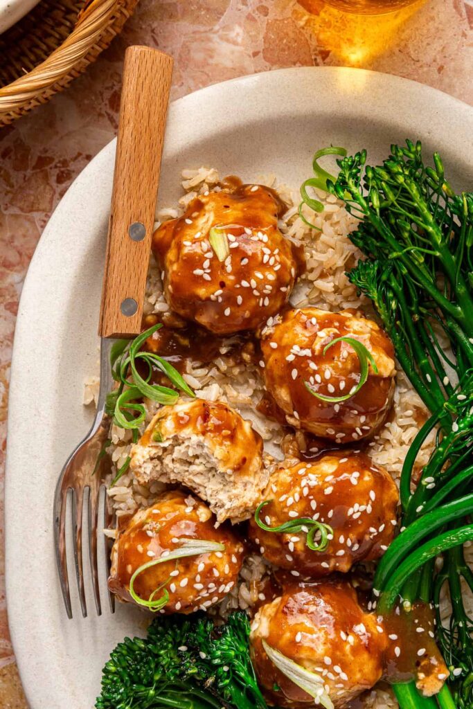 healthy teriyaki meatballs
