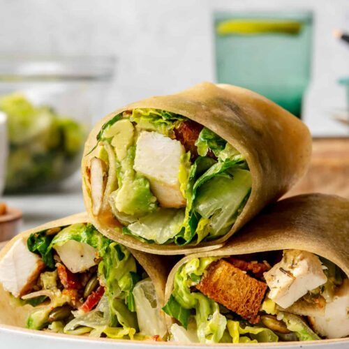 The BEST Healthy Chicken Caesar Wrap