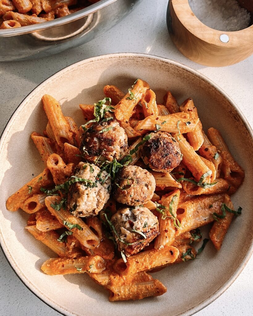 Spicy Penne Alla Vodka With Meatballs Rachaels Good Eats