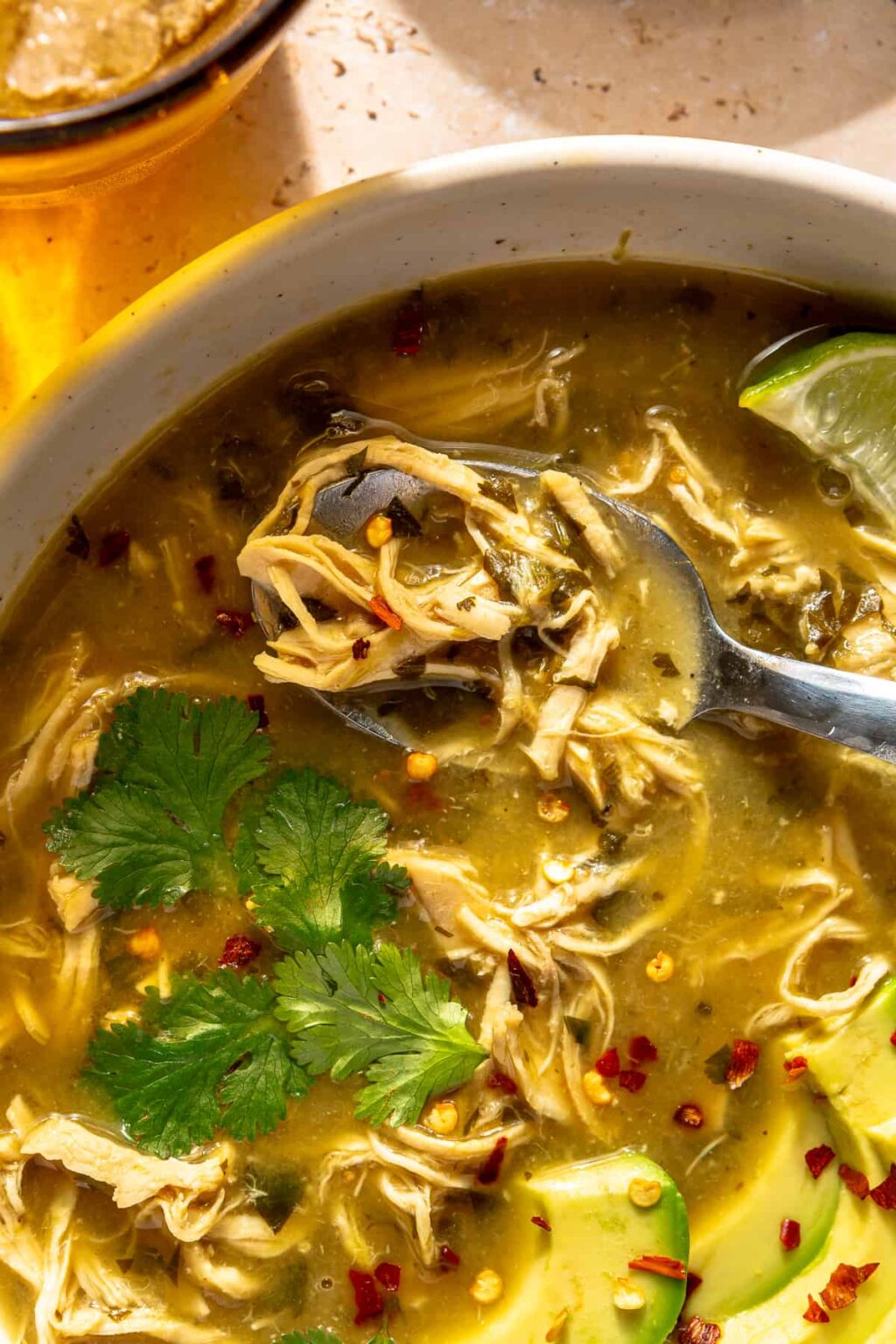 Shredded Chicken Verde Bone Broth Soup Rachael's Good Eats Dinner Dinner