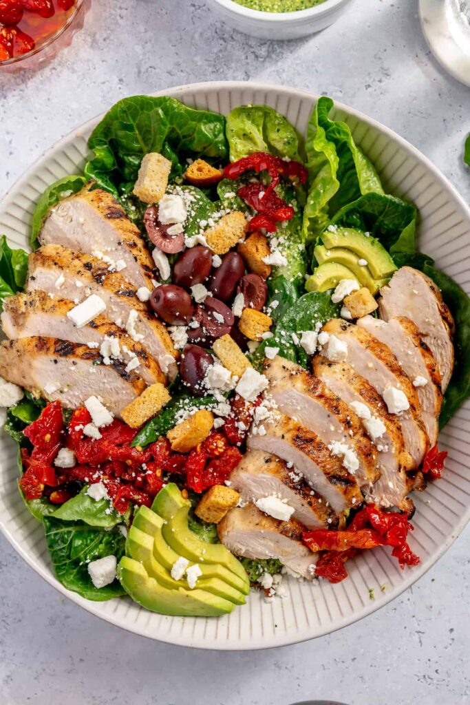 high protein salad greek