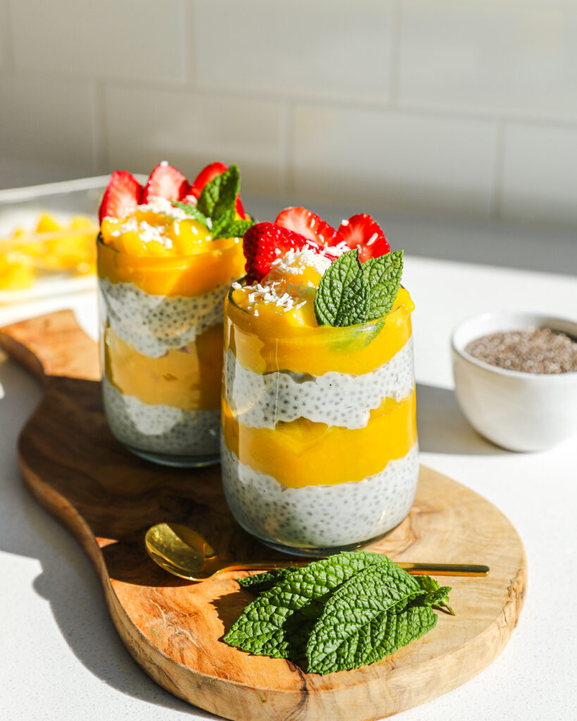 Coconut mango chia pudding - another healthy recipe by Familicious