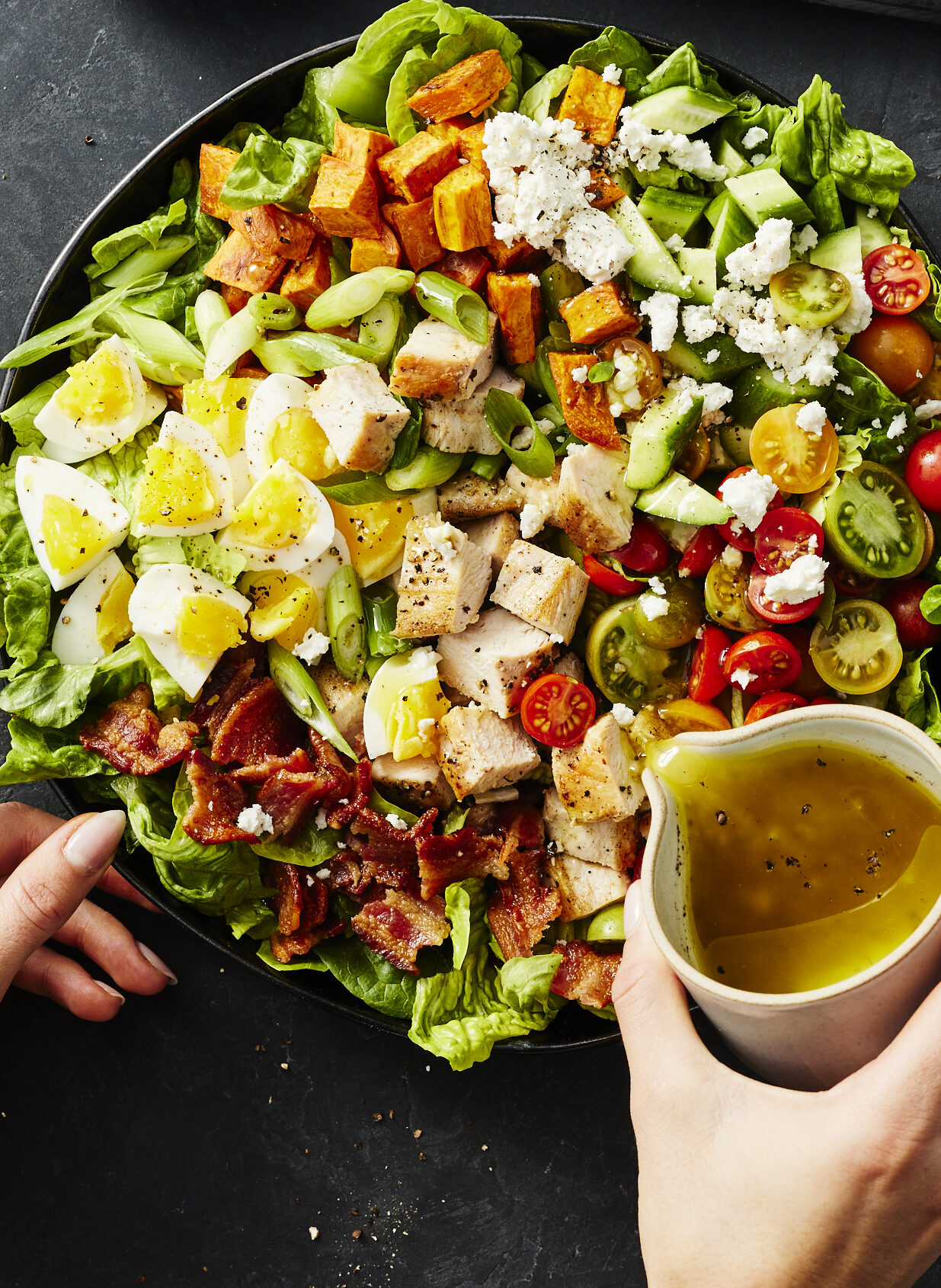 high protein salad cobb