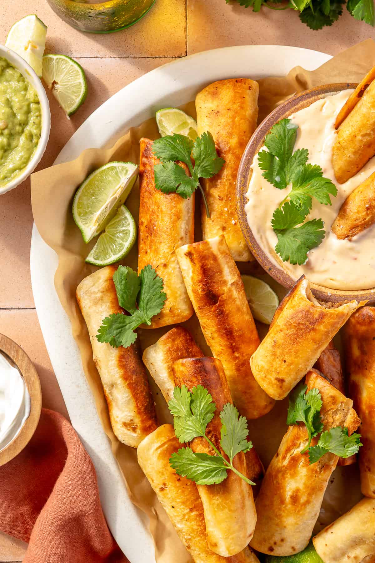 Crispy Bean and Beef Taquitos