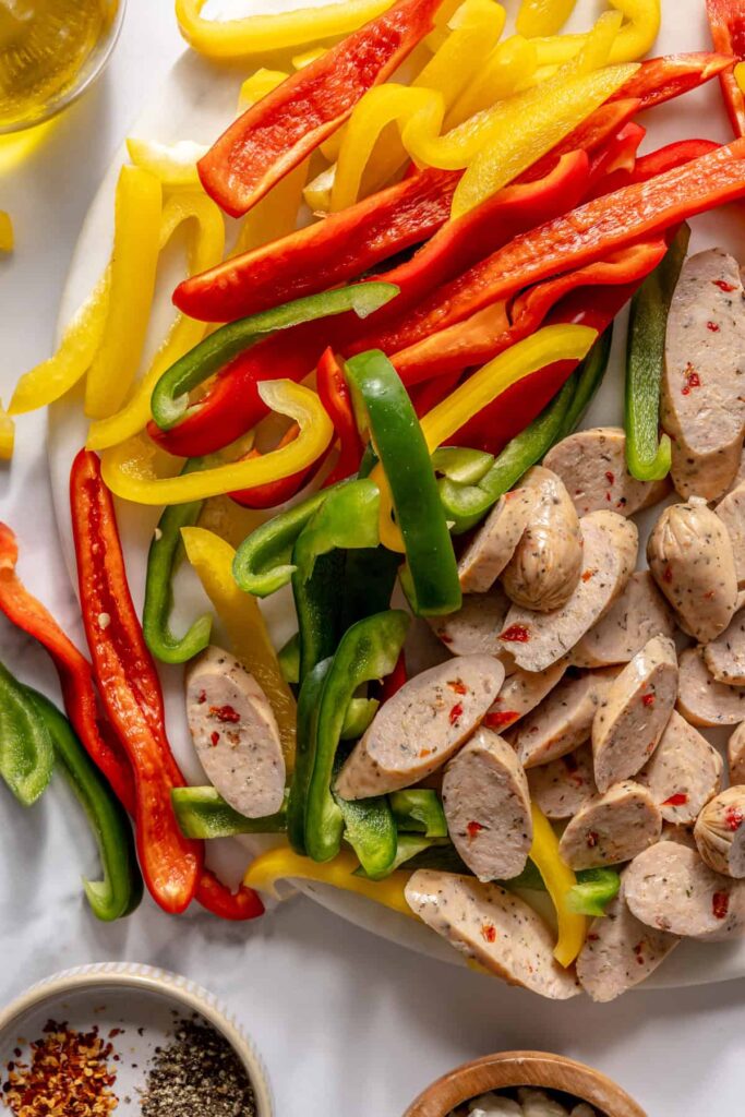 15-minute chicken sausage and peppers skillet with bone broth rice