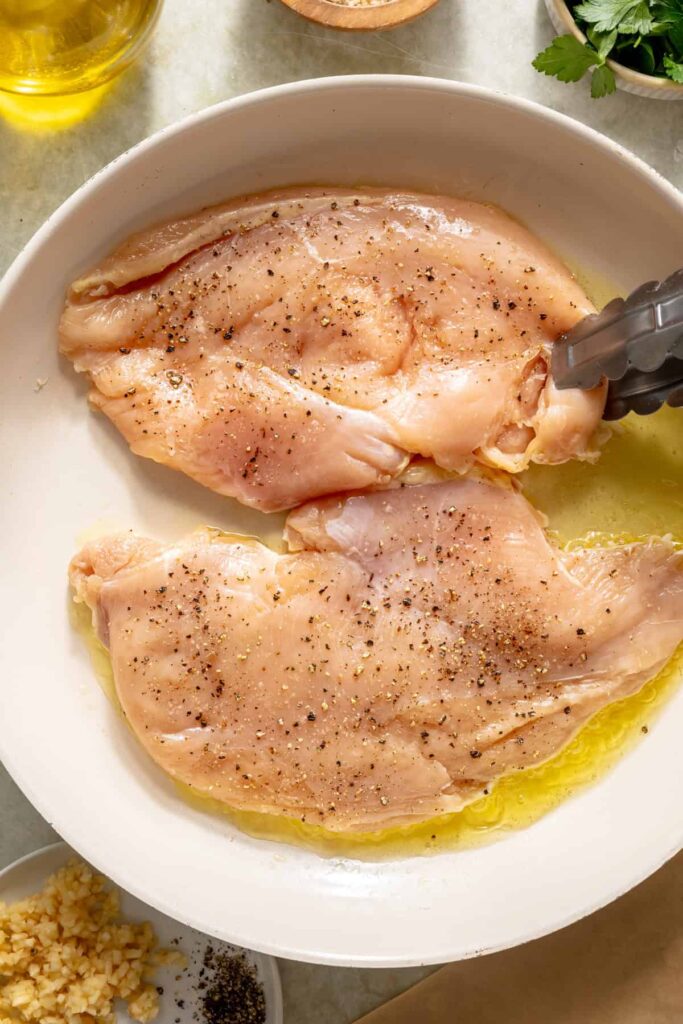 High-protein chicken alfredo served with spaghetti squash