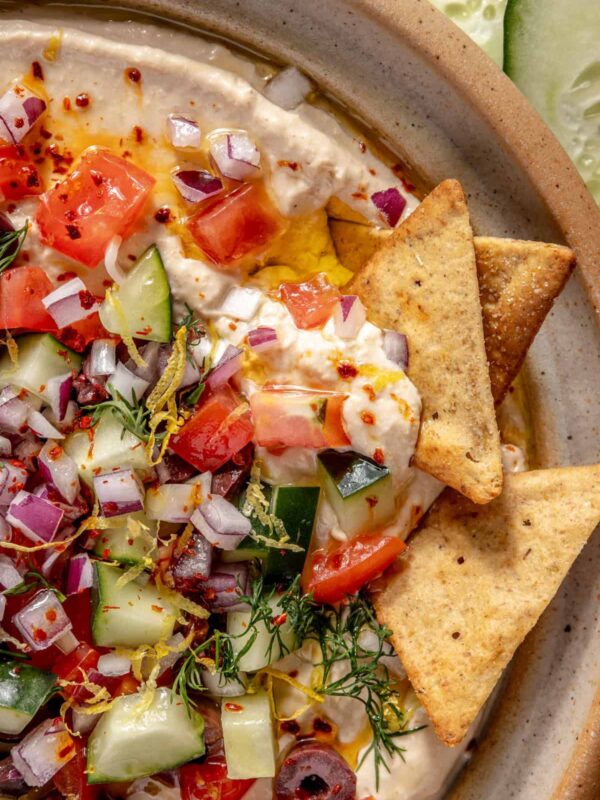High-Protein Hummus Recipe with Cottage Cheese and Fresh Toppings