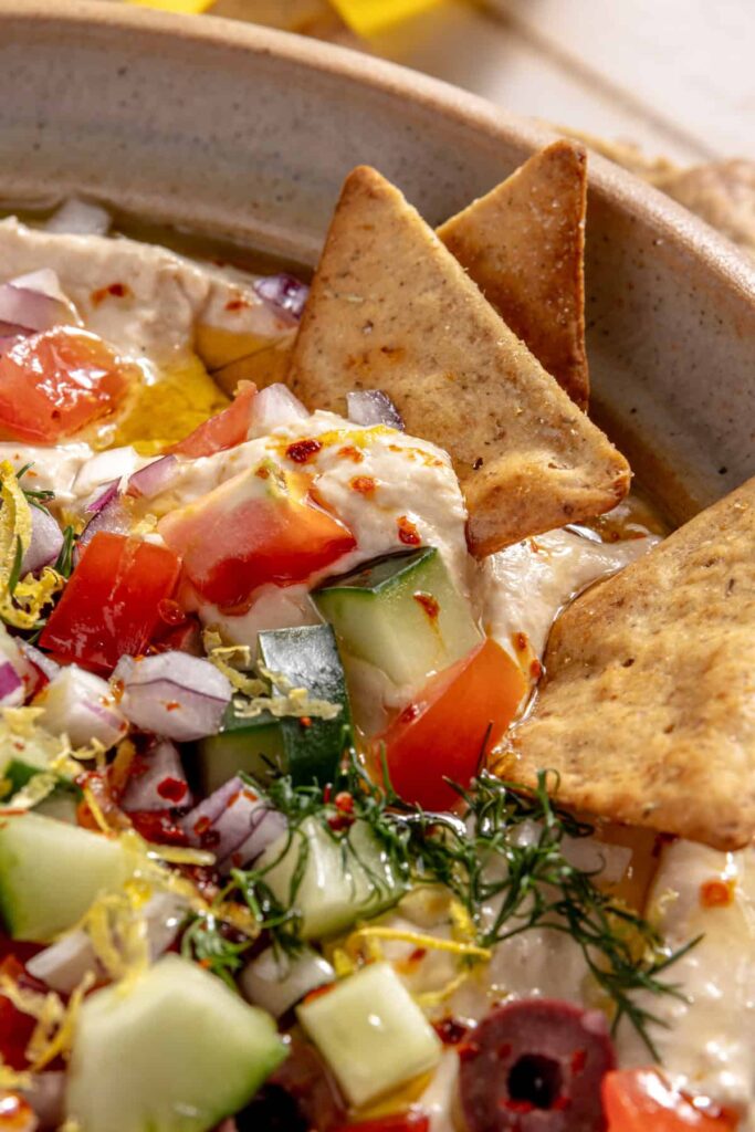 High-Protein Hummus Recipe with Cottage Cheese and Fresh Toppings