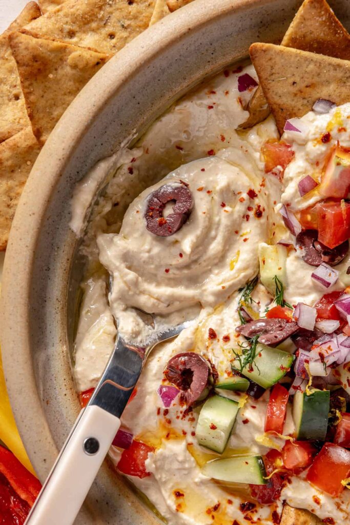 High-Protein Hummus Recipe with Cottage Cheese and Fresh Toppings