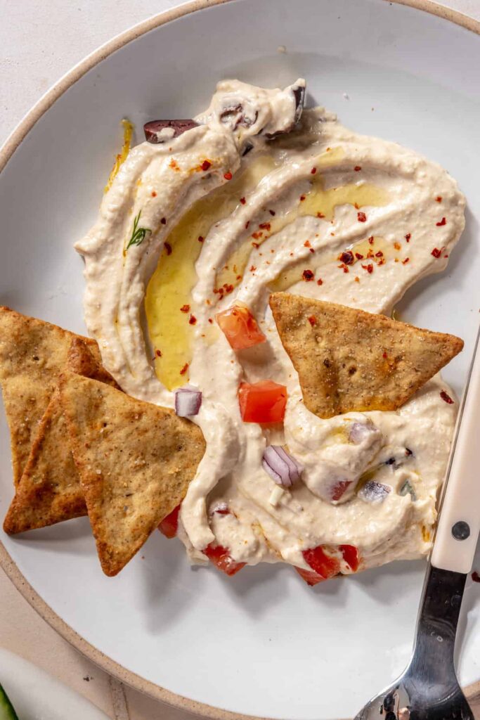 High-Protein Hummus Recipe with Cottage Cheese and Fresh Toppings