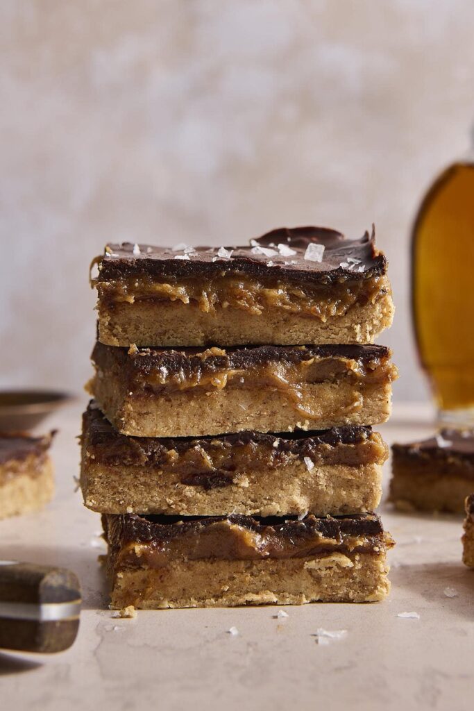 Gluten-free and dairy-free salted maple protein cookie bars recipe