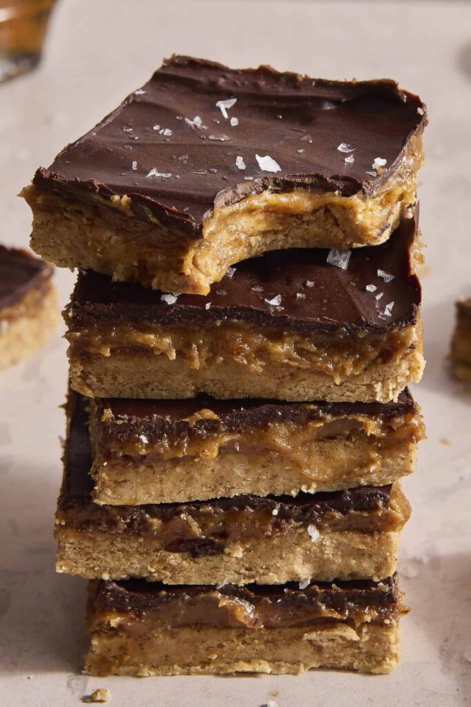 Gluten-free and dairy-free salted maple protein cookie bars recipe