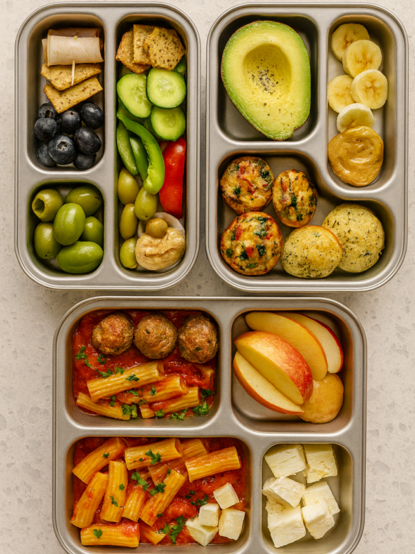 healthy school lunch ideas for kids in a stainless steel bento box