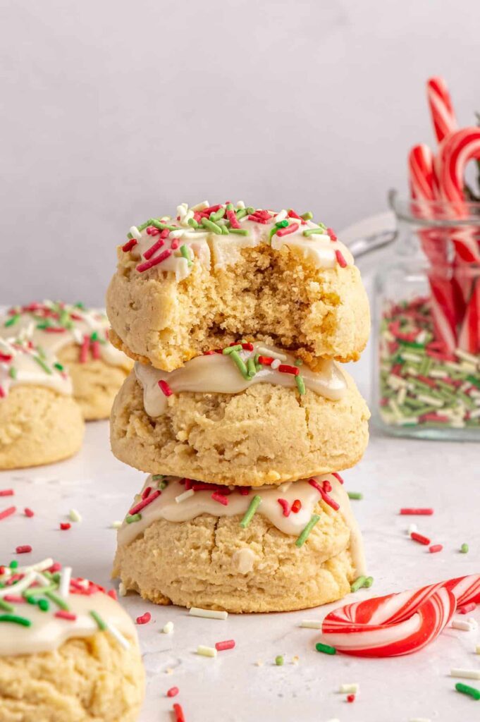 stacked healthy, gluten-free Christmas Sugar cookies