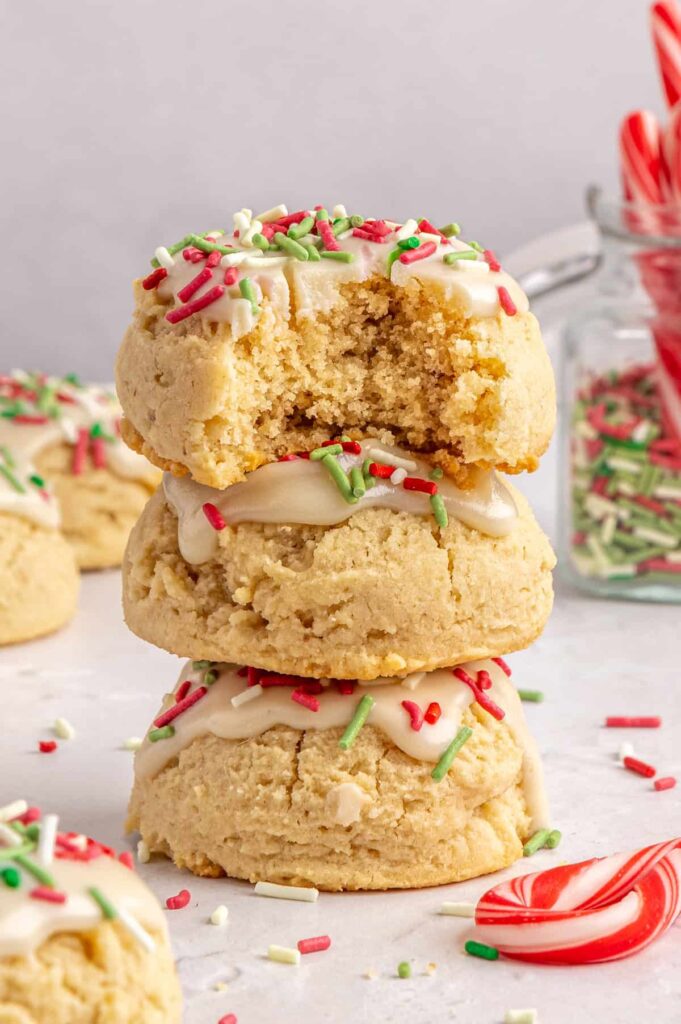 stacked healthy, gluten-free Christmas Sugar cookies