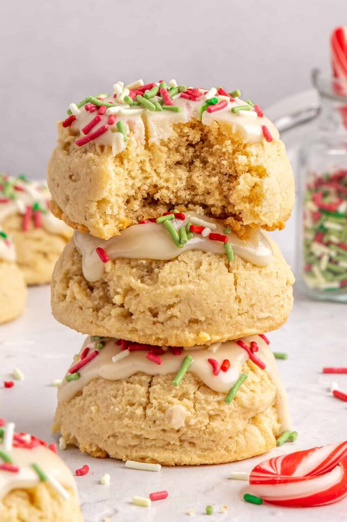 stacked healthy, gluten-free Christmas Sugar cookies