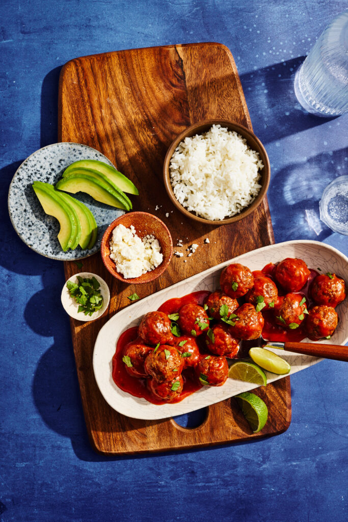 Mexican Meatballs in Creamy Enchilada Sauce