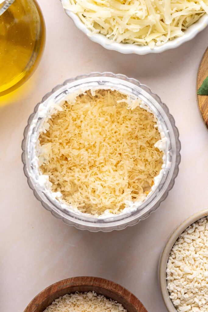 Cottage cheese blended with garlic, lemon, and herbs for high-protein baked ziti