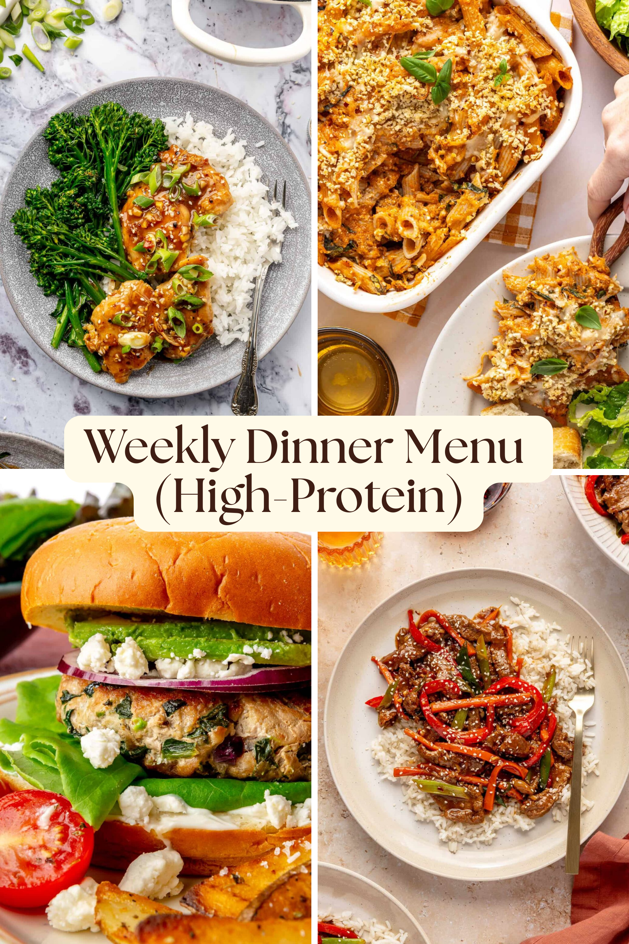 Weekly dinner recipes focused on high-protein