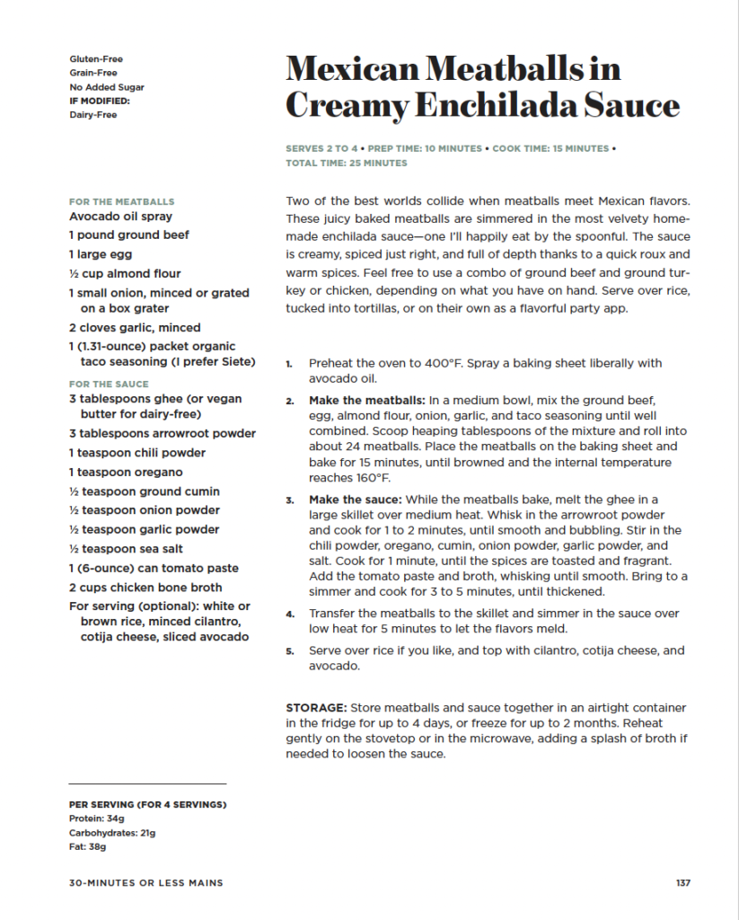 Recipe for Mexican Meatballs in Creamy Enchilada Sauce