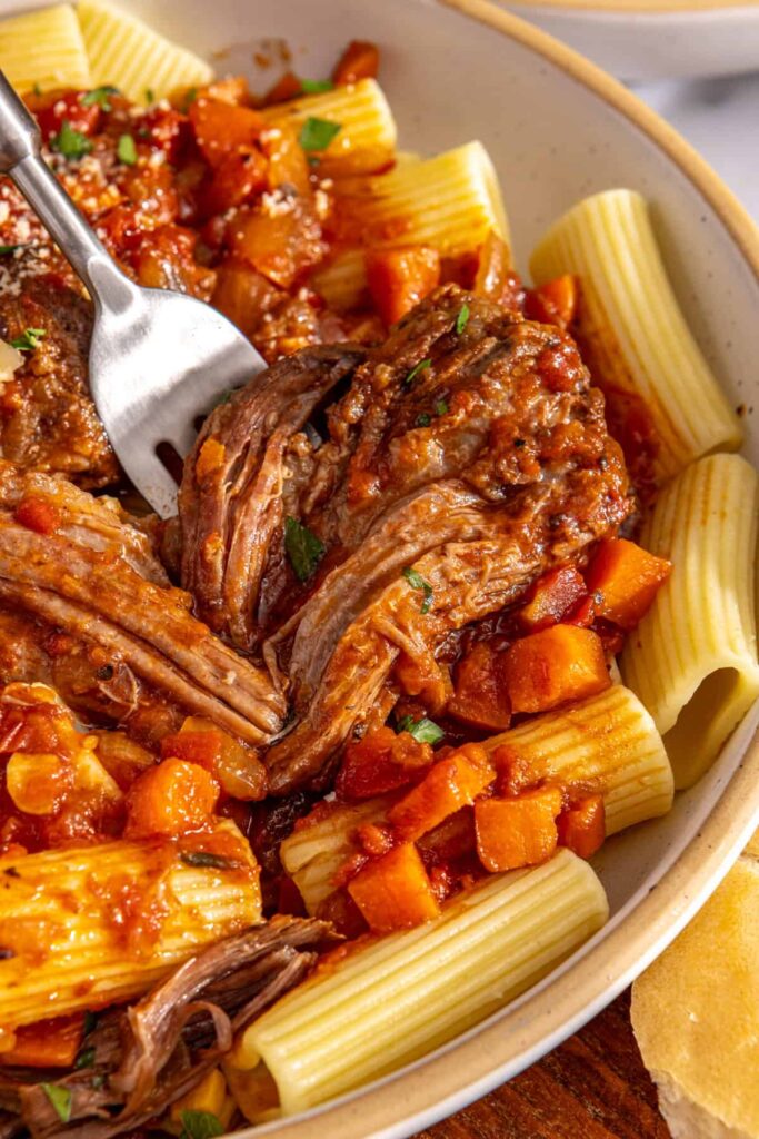 Rich and hearty beef ragu with shredded short ribs