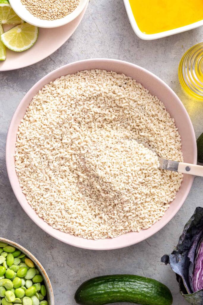 Seasoned gluten-free breadcrumb mixture for healthy air fryer bang bang shrimp.