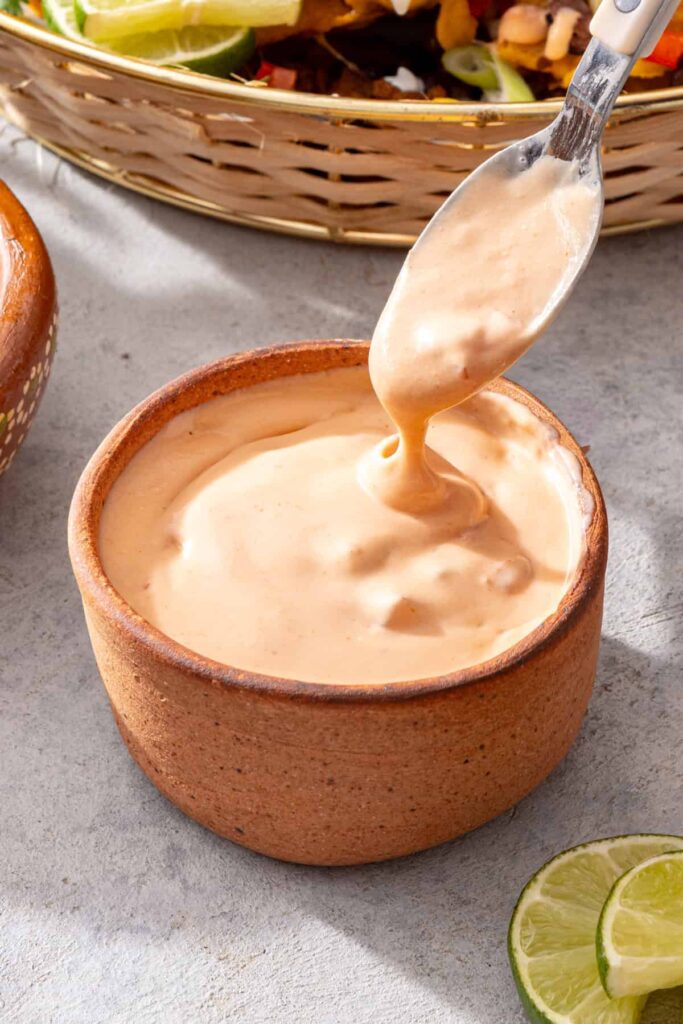 High-protein cottage cheese queso prepared for air fryer nachos